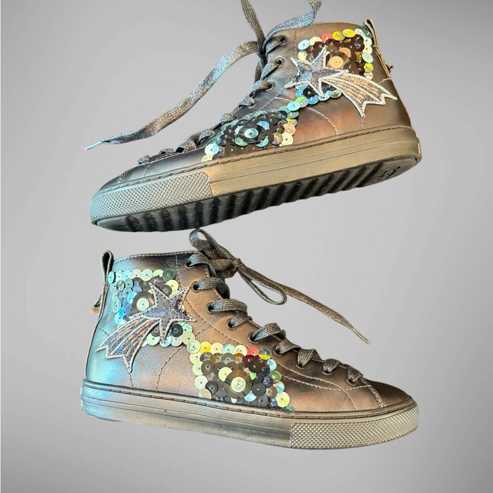 Coach High Top Sequined Sneakers